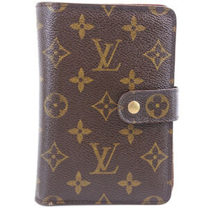 Louis Vuitton Porto Papie Zip Bi fold Wallet Monogram Canvas Brown